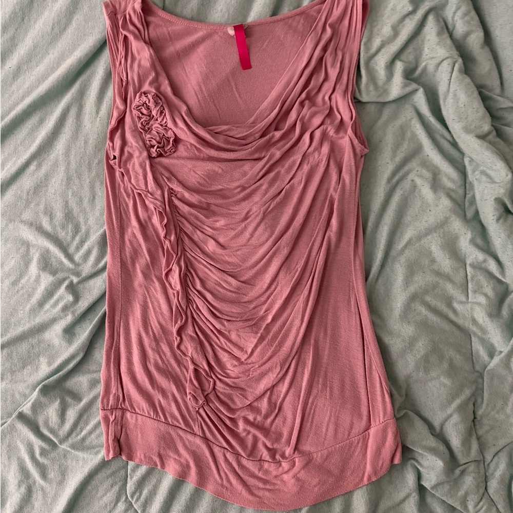 Elegant Pink Draped Women's Top